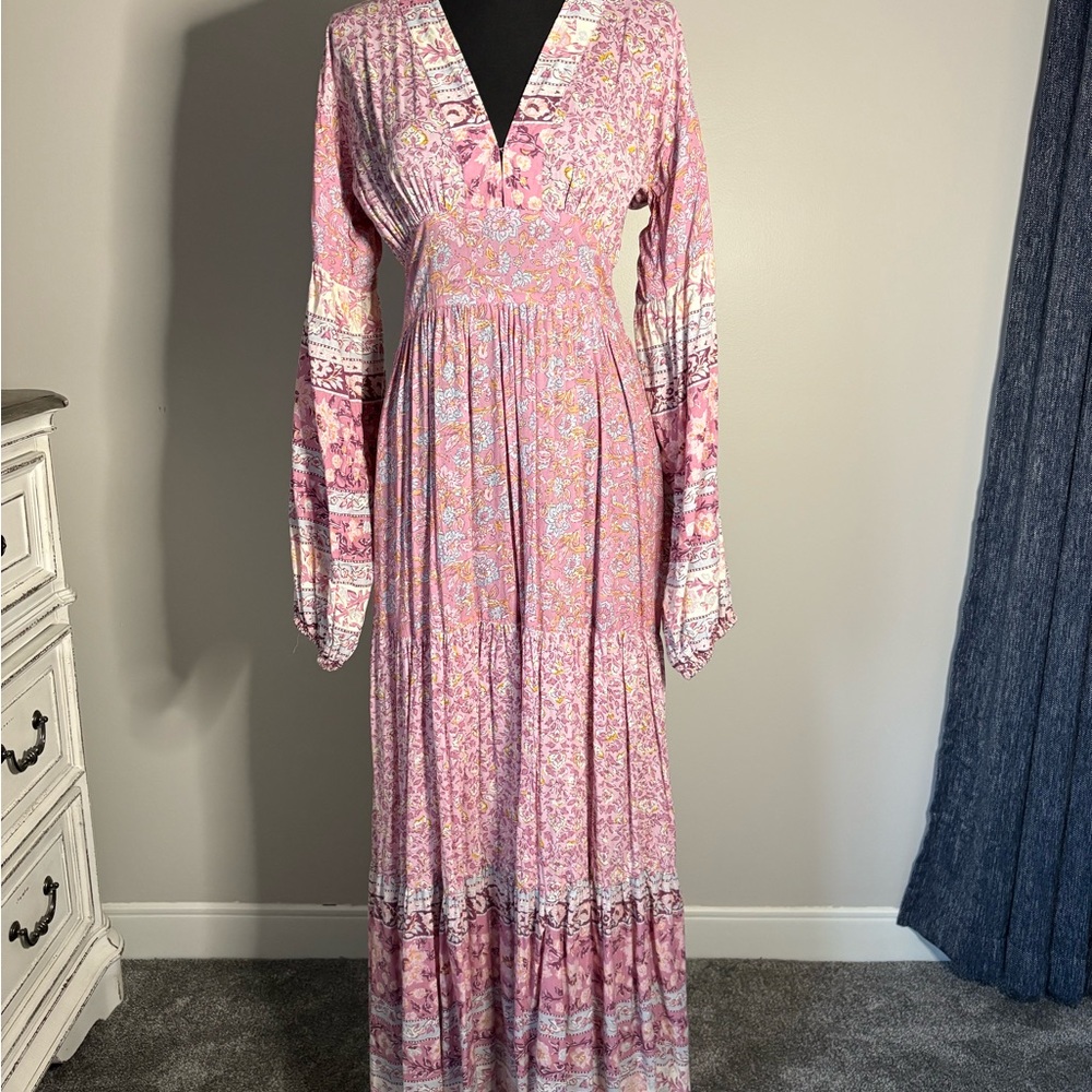 Billabong Pink Floral Long Sleeve Dress